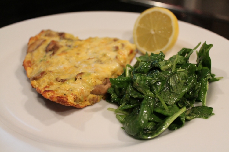 This frittata is almost more delicious the next day.  We had it with a squeeze of lemon juice to add even more interest.  